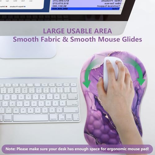 Ergonomic Mouse Pad Wrist Rest, 15° Memory Foam, Non-Slip PU Base
