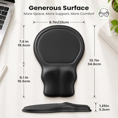 Ergonomic Mouse Pad with Wrist Rest, Extended Forearm Support