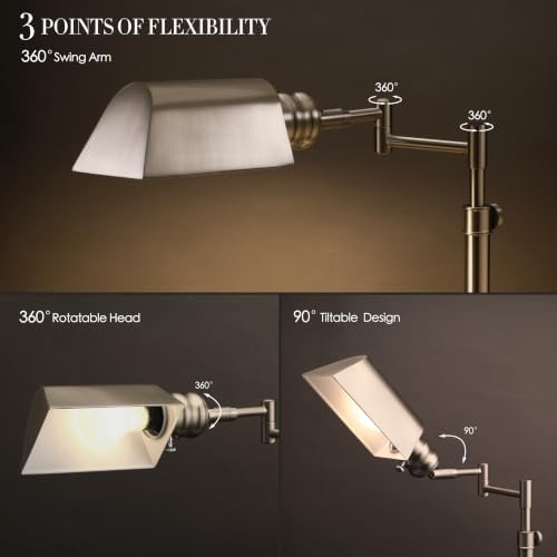 O'Bright Arcadia Pharmacy Desk Lamp, Brushed Nickel