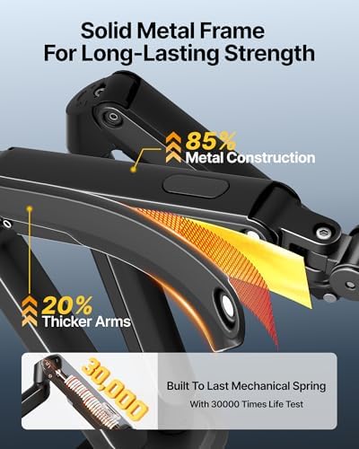 monTEK Dual Monitor Arm Stand, 17–32", Full Motion Adjustment,20 lbs Each