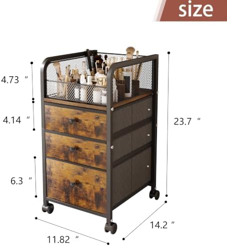 Rolling Makeup Vanity Cart Makeup Organizer with Drawers