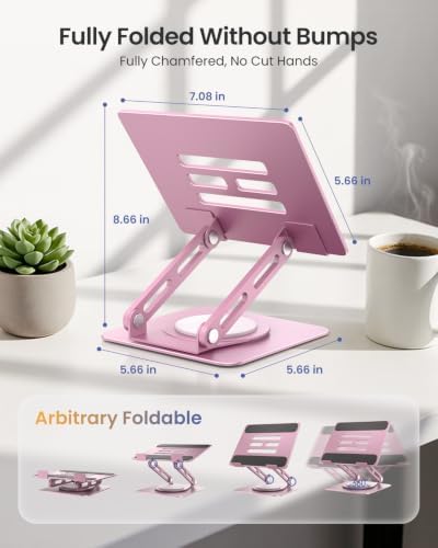 LOXP Tablet Stand, Heavy-Duty Base for iPad Stand for Desk - Purplish Pink
