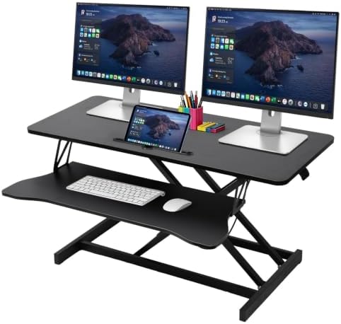 37" Height Adjustable Standing Desk Converter, Stand up Desk Riser