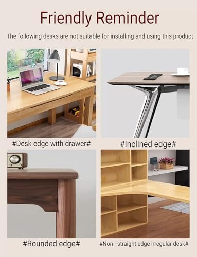 Desk Extender Tray, Clamp On Desk Shelf, Extension with Storage Drawer, Table Desk Arm Rest, Clamp On Keyboard Tray, Workstation Organizer(Color1,24x9in/60x24cm)