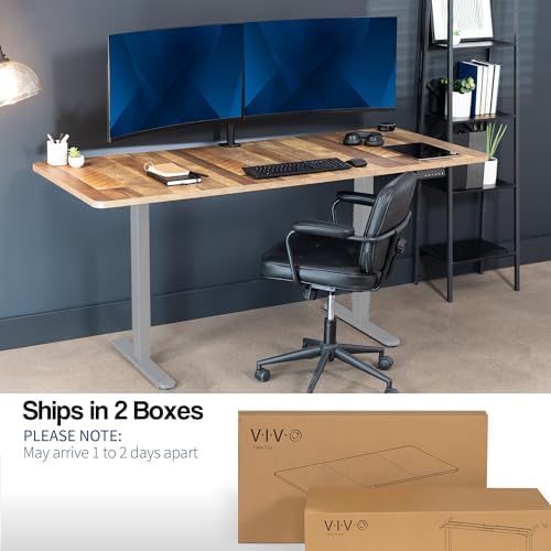 VIVO Reclaimed Wood 71 x 30 in Standing Desk, DESK-KIT-E2G7P