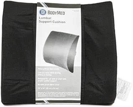 BodyMed Lumbar Support Cushion, Standard, Black – Lower Back Support for Improved Comfort – Ideal for Use at Home, in The Office, and Traveling – Durable, Adjustable, & Lightweight (Pack of 2)