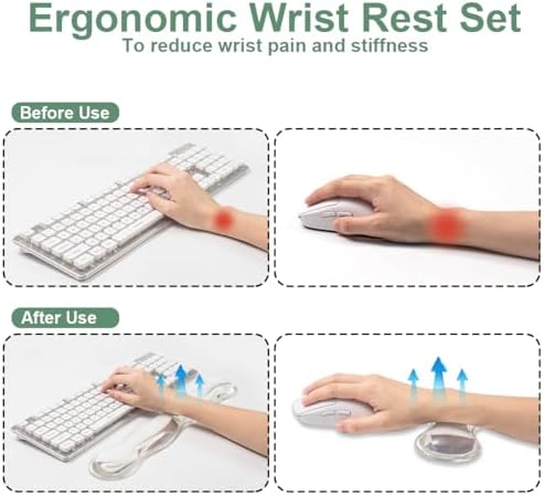 17.12inch Longer Gel Wrist Rest Set for Full-Sized Computer Keyboard