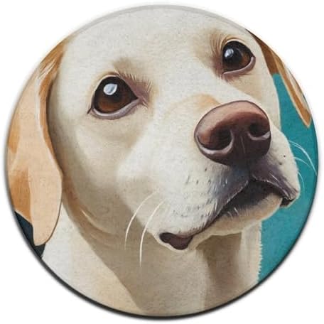 Men's Large Home Decor Mat, Soft Round Yoga Carpet, Non Slip Machine Washable Home Office Circle Rug Retriever Dog