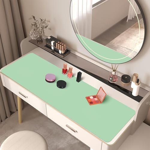 Leather Desk Pad Mat, Green Desk Mat, 47.2" x 16.9"