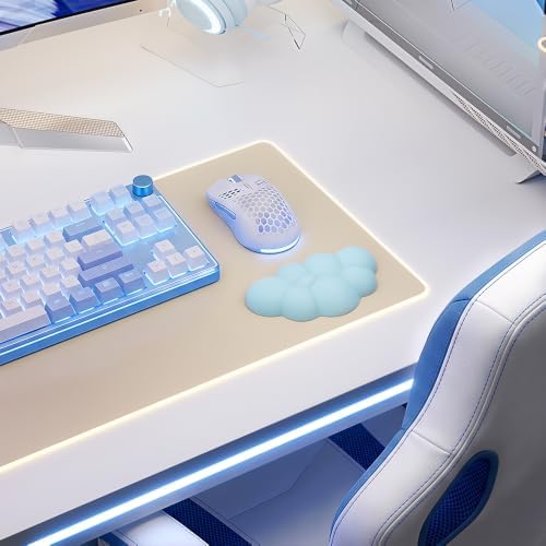 Cloud Wrist Rest Cushion for Mouse Ergonomic Soft PU Leather Memory Foam Wrist Pain Relief Mouse Wrist Support Pad with Anti-Skid Base for Office School Home Laptop & Computer Mouse (Blue)