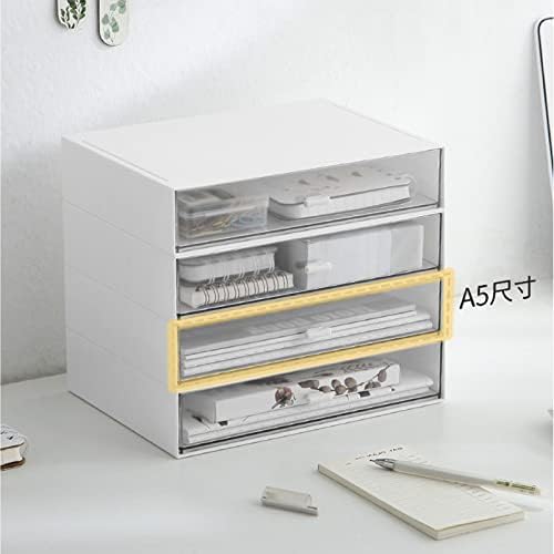 Desk Organizer with Drawers Stackable Storage Drawers, Plastic Compact Desk Storage Box Great for Office School Home Small Space- 1drawers (White)