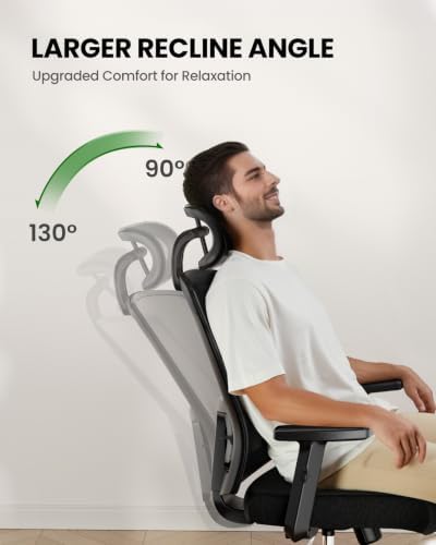 Marsail Ergonomic Office Chair Ergonomic Gaming Chair with Lumbar Support, 2D Headrest, Adjustable Armrests, Contoured Seat Cushion, Computer Desk Chair with Wheels for Home and Office, Pack of 15