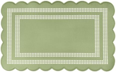 Anti Fatigue Scallop Mat 18 x 30 in, Remi, Sage/Ivory