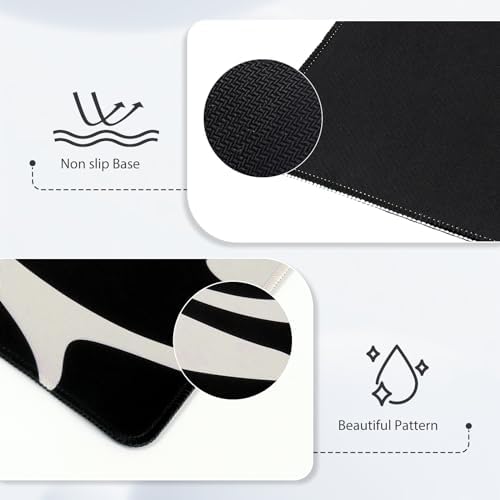 iCasso Desk Mat,Cute Desk Pad Mat,Black Topographic