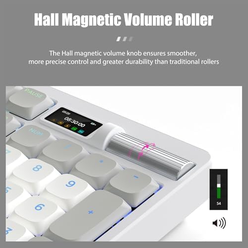Ergonomic Mechanical Keyboard with Smart Screen & Volume Roller