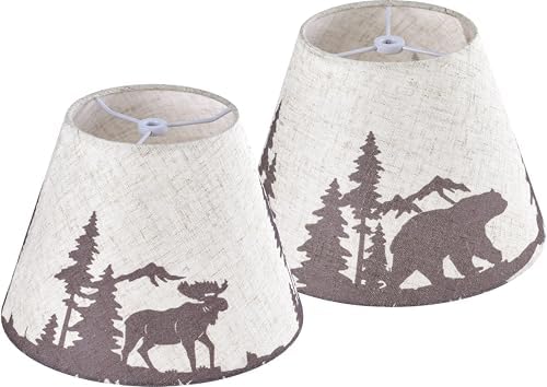 GO&SO Small Animal Lamp Shades Set of 2,5"×9"×6.4" Print Bell Shade Replac