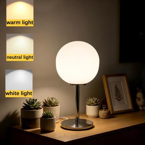 Bauhaus Globe LED Table Lamp, Bedside Lamp for Bedroom Decor