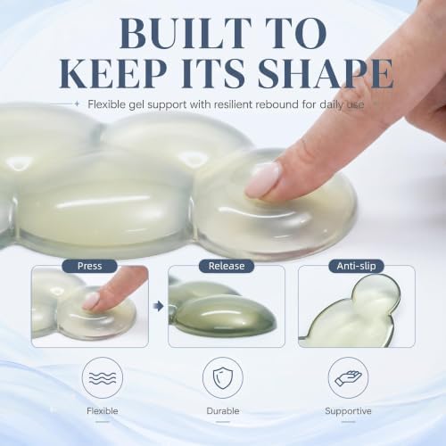 Gel Cloud Wrist Rest, Keyboard & Mouse Pad Set for Office, Non-Slip Support