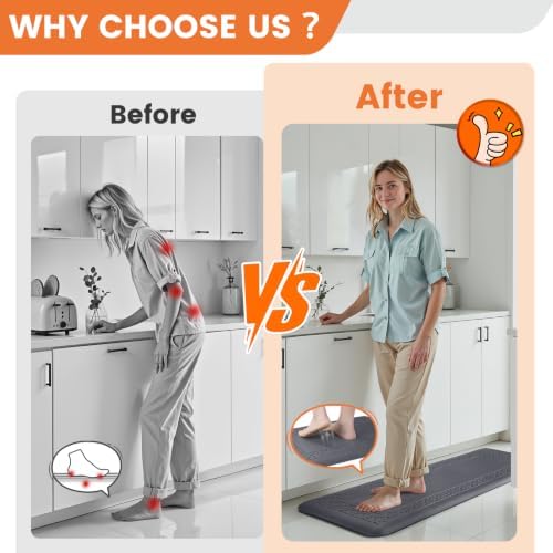 4/5 Inch Thicker Kitchen Mats Anti Fatigue Comfort Mat Standing Desk Rugs
