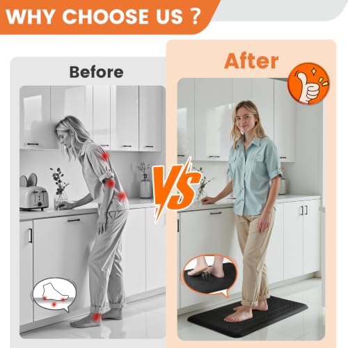 4/5 Inch Thicker Kitchen Mats Anti Fatigue Comfort Mat Standing Desk Rugs
