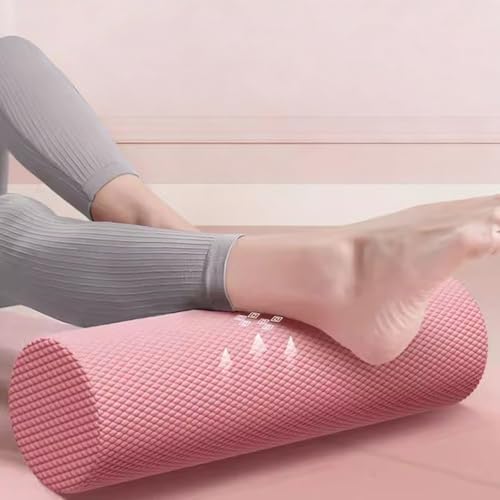 12 Inch EVA Foam Roller for Back, Yoga & Balance Exercises – High-Density Massage Roller for Pain Relief, Fitness Recovery Balance Exercises, High-Density (Pink)
