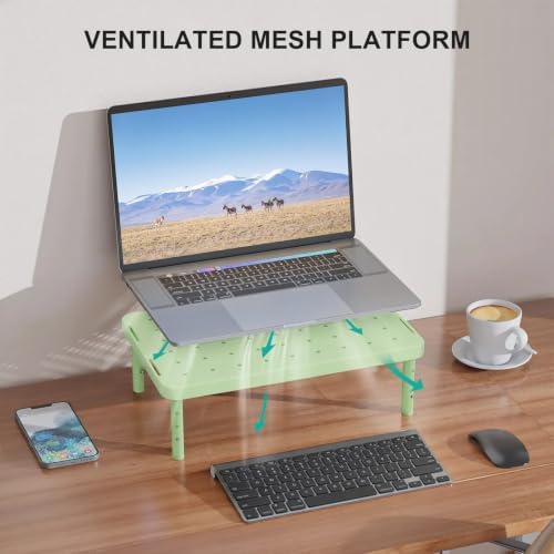 WALI Computer Monitor Stand for Desk, Adjustable Laptop Riser, up to 44 lbs