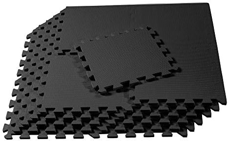 We Sell Mats Interlocking Foam Floor Tiles - 3/8" Thick Black 36-Pack