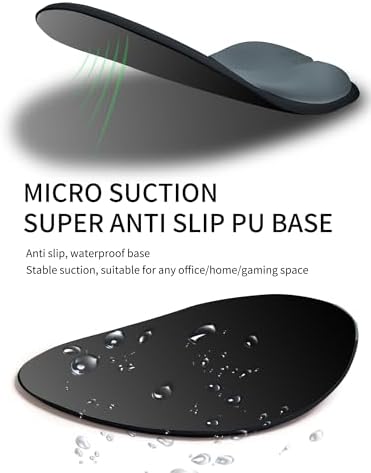 Palm-Rest and Wrist-Hugging Mouse Pad Wrist Rest, Ergonomic Wrist Support with Curve Fitting Cushioned Memory Foam for Carpal Tunnel Pain Relief, 9.9 x 8.3 Inch, Slate Gray