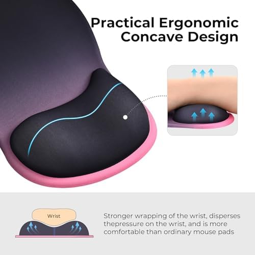 EooCoo Mouse Pad with Gel Wrist Rest, Ergonomic Mousepad Wrist Alignment