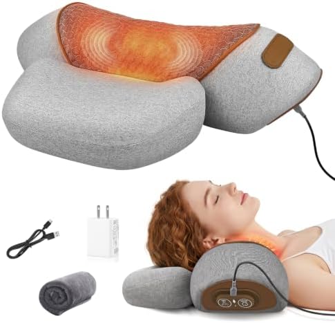 Neck Massager Pillow with Heat & Air Traction, Ergonomic Cervical Support