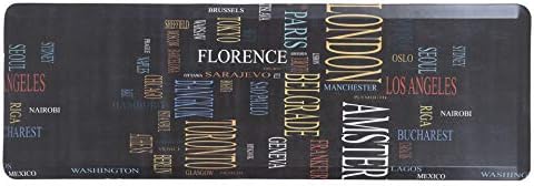 Mabel Home Anti Fatigue Floor Mat- 3 Size(20x32 & 20x39 & 24x70),16 Colors - Standing Desk Mat-Kitchen Floor Mat-Stain ResistantHome Non-Slip Bottom, Extra Soft (Typography, 24" x 70")