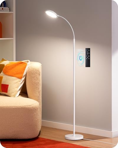 EDISHINE Gooseneck Floor Lamp 1300LM LED Floor Lamps for Living Room White