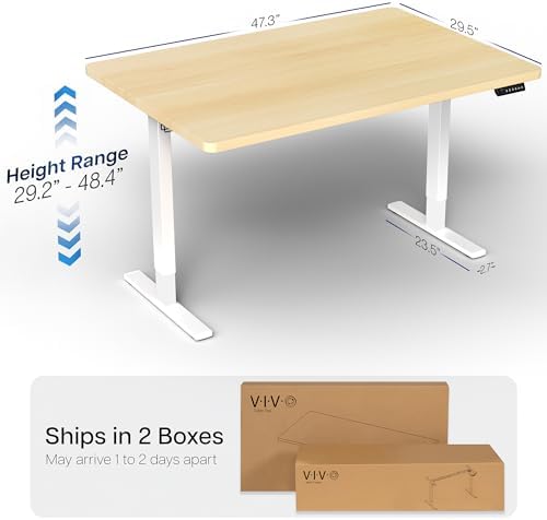 VIVO Light Wood 48 x 30 in Standing Desk, DESK-KIT-1W5C
