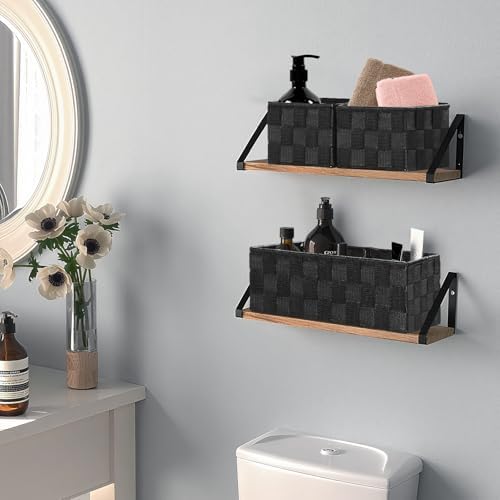 Posprica Small Baskets for Organizing(7 Set) Woven Storage for Shelves, Bathroom, Decorative Closet Organizer, Dresser Bins, Shelf