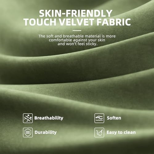 Ferghana Velvet Fabric Gaming Chair, High Back Ergonomic Gamer Chair for Adult, Comfortable Video Game Chair with Footrest and Massage Lumbar Cushion, Racing Reclining Office Computer Desk Chair Green