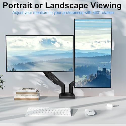 Dual Monitor Mount for Screens up to 43", Heavy Duty Monitor Arm