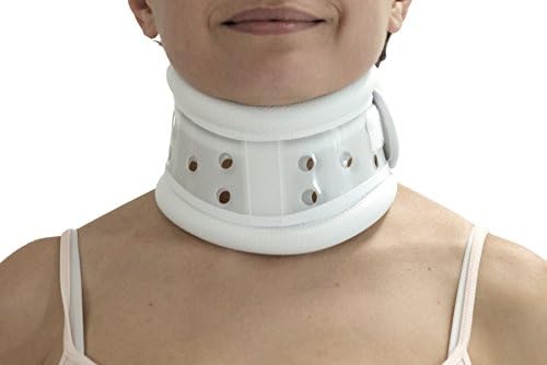 ITA-MED Rigid Plastic Neck Brace - Adjustable Cervical Collar for Men & Women, White (Small)