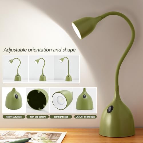EJIAXIN Desk Lamp for College Dorm Room - LED Reading Light, Green