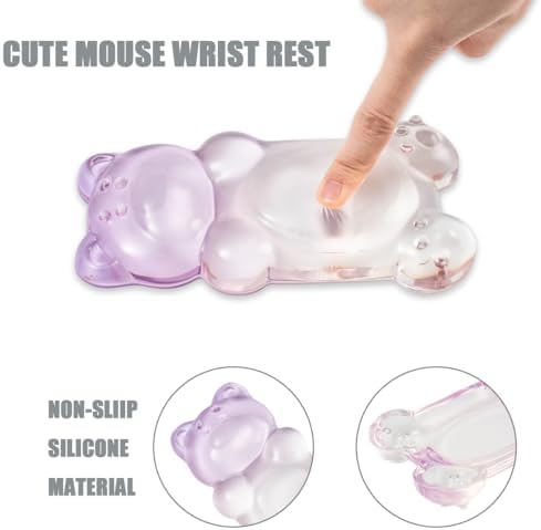 Purple Gradient Gel Mouse Wrist Rest –Cute Bear Mouse Wrist Rest