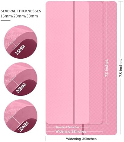 nuveti Large Exercise Mat - 15mm/20mm/30mm Thick Yoga Mat | Workout Mat for Fitness, Yoga, Pilates, Stretching & Floor Exercises for Women & Men with Free Carrying Bag