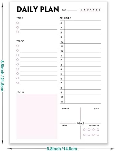 (Pack of 3) Nokingo Daily To Do Lists - A5 Calendar, Organizer with Priority, To Do Lists, Appointments, Meals and Water Intake Tracker, 50 Undated Tear-Off Sheets Daily Planner Pad, 5.8"x8.25"