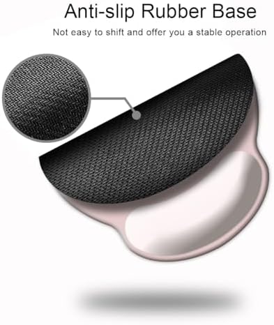 DOOKE ErgoComfort Wrist Rest Mouse Pad-Ergonomic Office Mousepad with Wrist Support-Non-Slip, Design Desk Accessories Mat for Home&Game Decor Chalk Pink