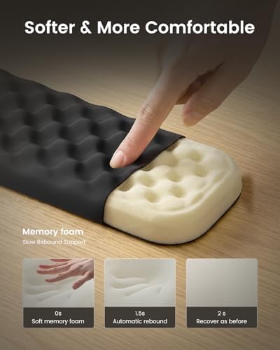ProtoArc KP50 Ergonomic Wrist Rest for Keyboard with Lycra Surface, Black