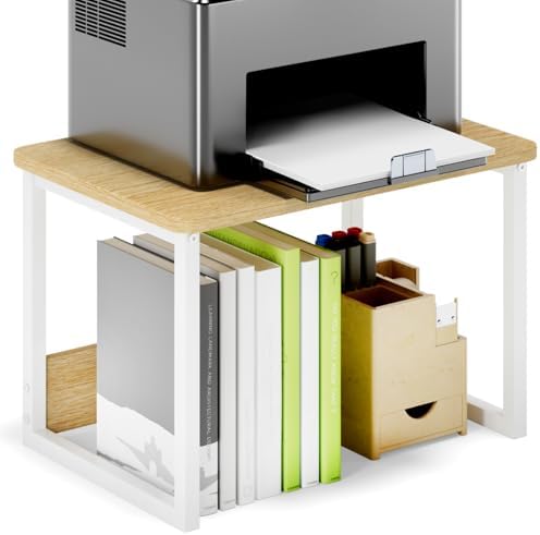 Printer Stand for Desk, 17.1"x12.4" Desktop Printer Stand Shelf Organzier