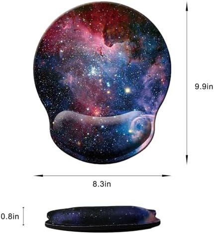 Mouse Pad with Wrist Support, Ergonomic Mouse Pad with Memory Foam Wrist Rest Cushion, Non-Slip Rubber Base Gaming Mice Pad for Home Office Computer Laptop, Starry Sky Colorful