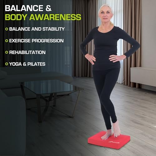 ProsourceFit Exercise Balance Pad, Non-Slip Cushioned Foam Mat & Knee Pad for Fitness and Stability Training, Yoga, Physical Therapy