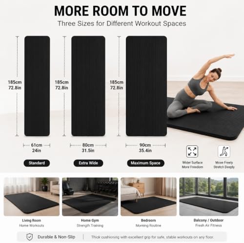 Extra Thick Yoga Mat, High Density Non-Slip Exercise Mat