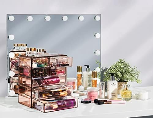 Sorbus 6-Drawer Makeup Organizer with Small & Wide Drawers (Bronze Glow)