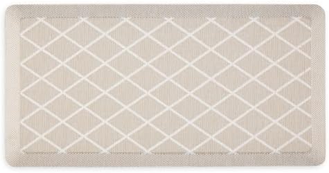 MARTHA STEWART Miles Modern Diamond Anti-Fatigue Air-Infused Kitchen Mat, Beige, 19.6"x39"