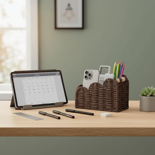 CubesLand Bedside Table Desk Organizer Caddy, Remote Pen&Pencil Holder Cup